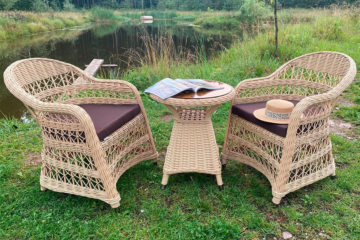 Комплект мебели МОККА LORETO (стол кофейный круглый, 2 кресла), Бежевый